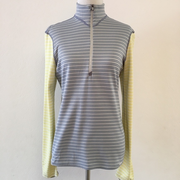 Patagonia 1/2 Zip Striped Baselayer Top Size Small - Picture 1 of 8